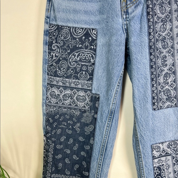 Maje Patched Boyfriend Jeans Blue US 0 France 34 - Picture 7 of 12